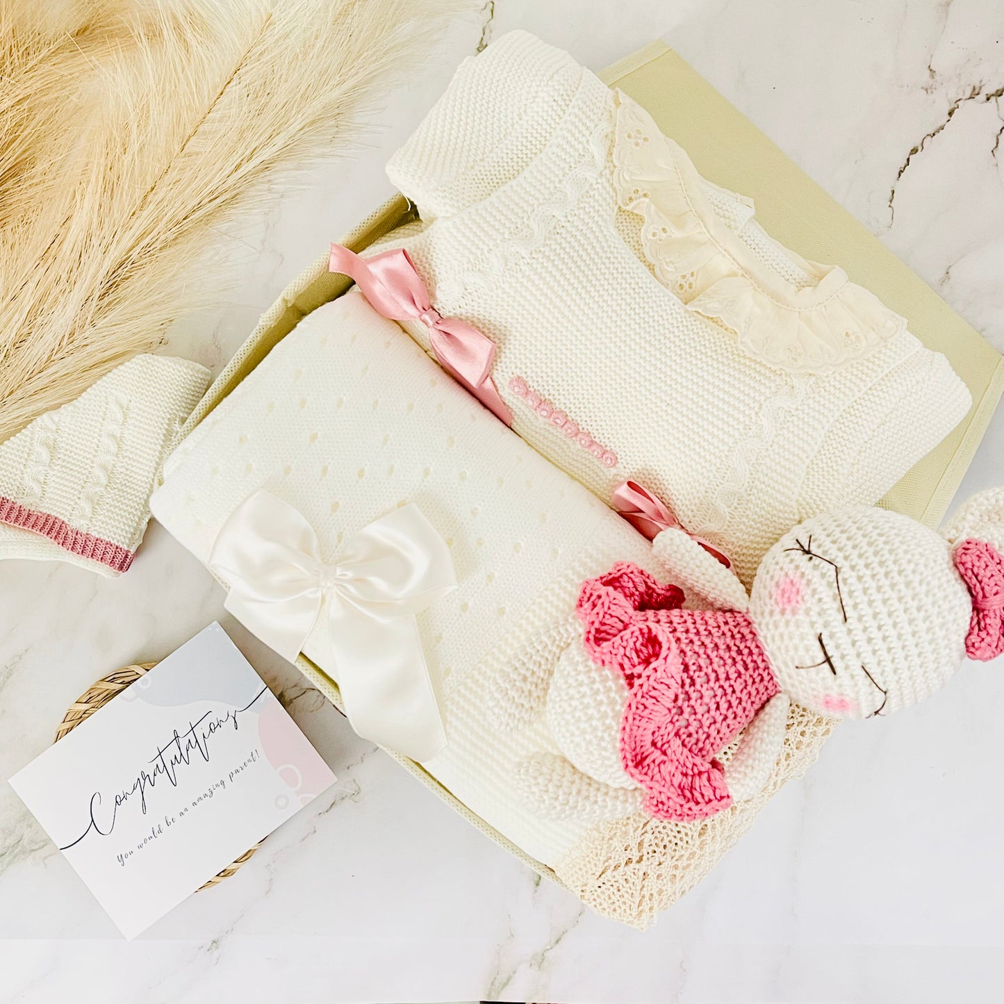 VALENCIA ROSE | Baby Girl Knitted Luxury Box | Limited Edition SET Baboxie 