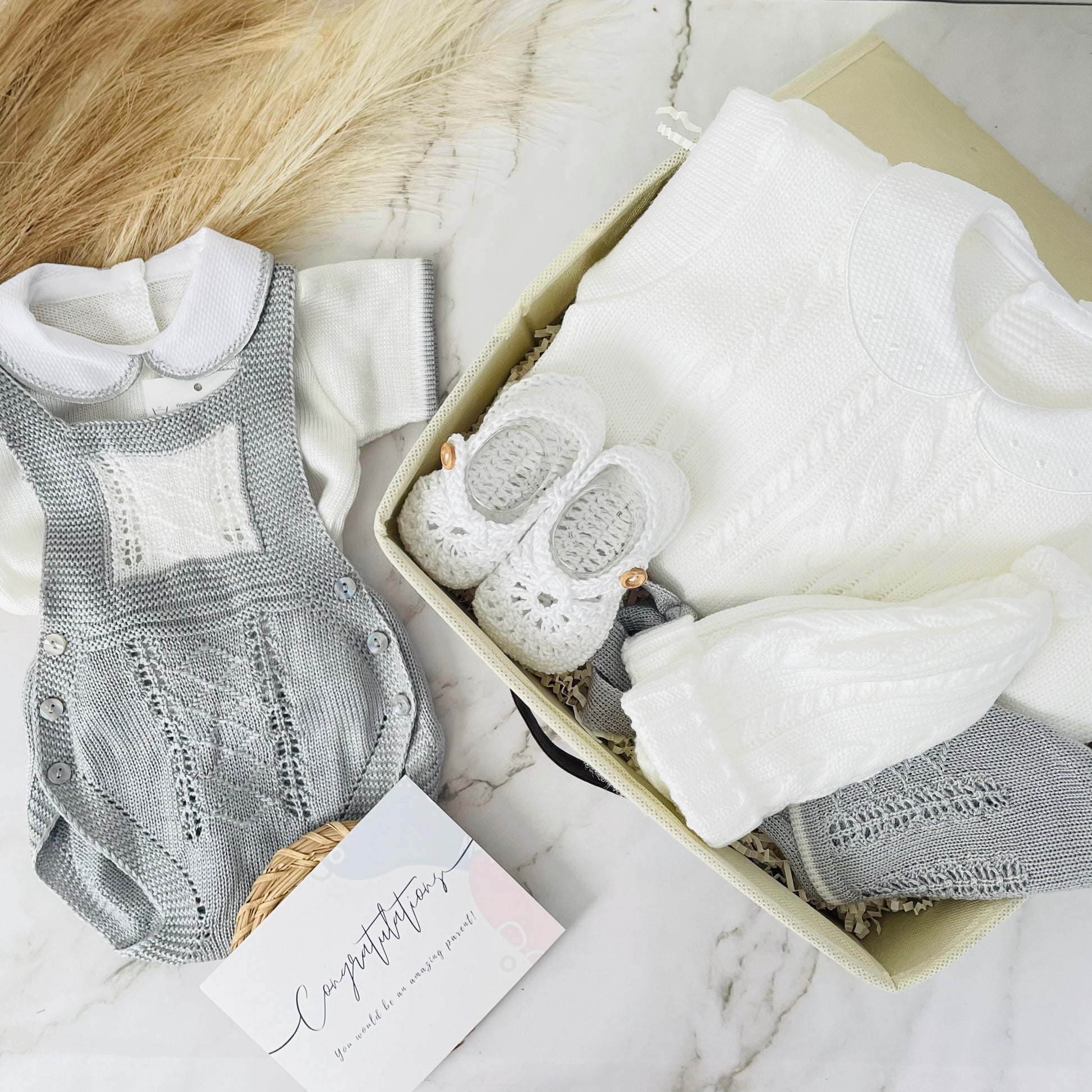 PUGLIA | Neutral Gender Baby Knitted Sets Luxury box 2 set Baboxie 