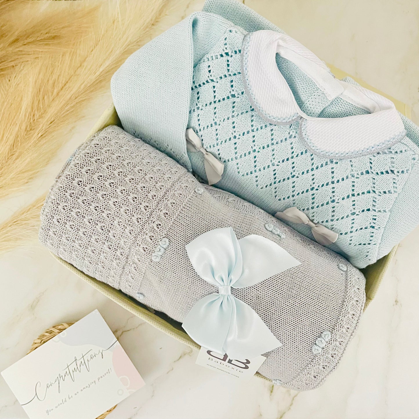 BLUE CLOUD Baby Boy Knitted Luxury Box | Baby Gift Sets Baboxie 