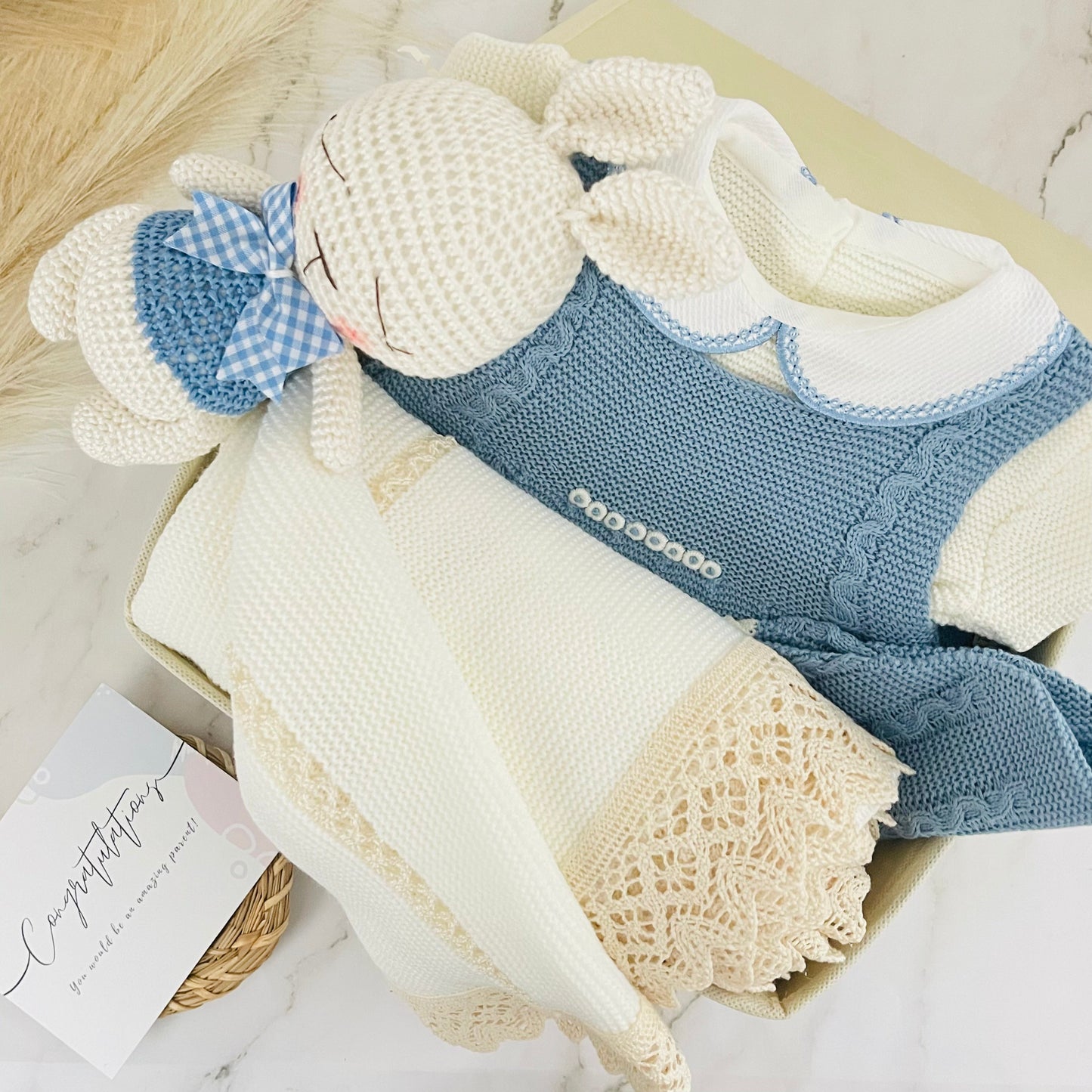 TURIN | Baby Boy Knitted Romper Luxury Box Deluxe box Baboxie 