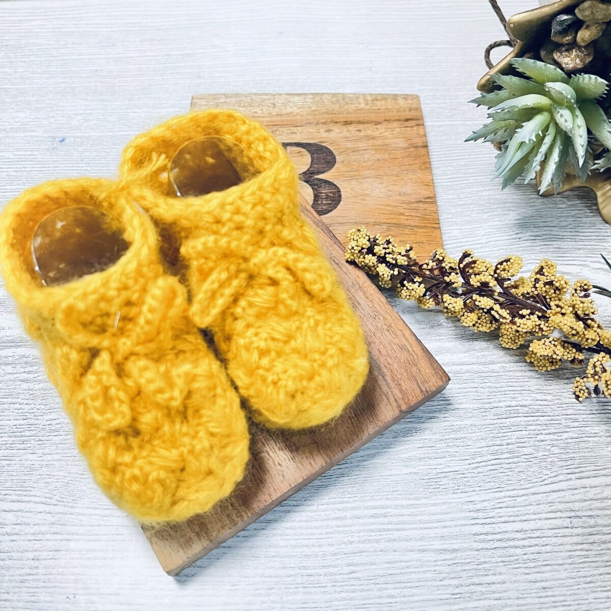 BABOXIE KNITTED SHOES Bunny Baboxie Mustard 