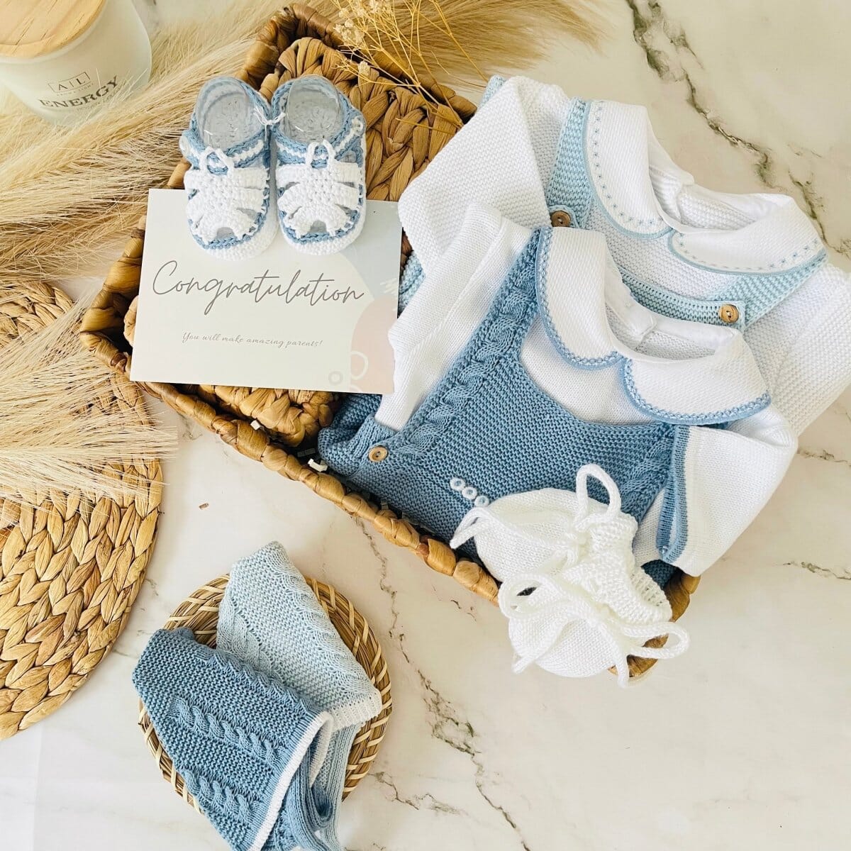 Baby Boy Knitted Set Luxury Box | PALERMO Luxury box 2 set Baboxie 