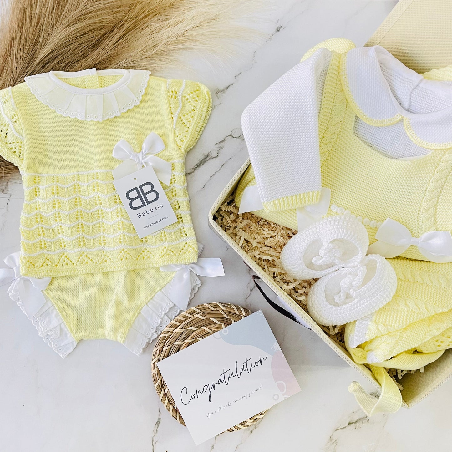 Baby Girl Knitted Set Luxury Box | SOLE Luxury box 2 set Baboxie 
