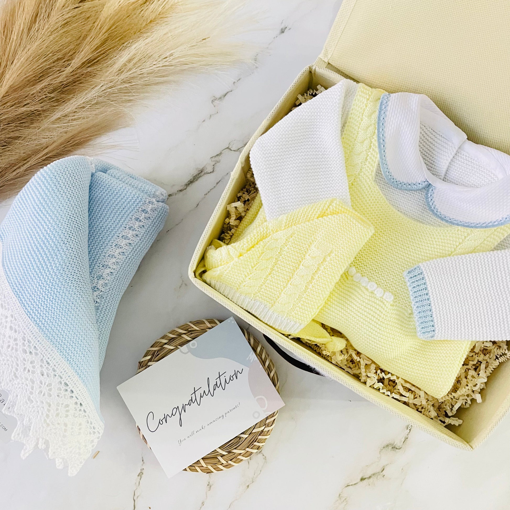 Baby Boy Knitted Luxury Box | NILO Yellow Baby Gift Sets Baboxie 
