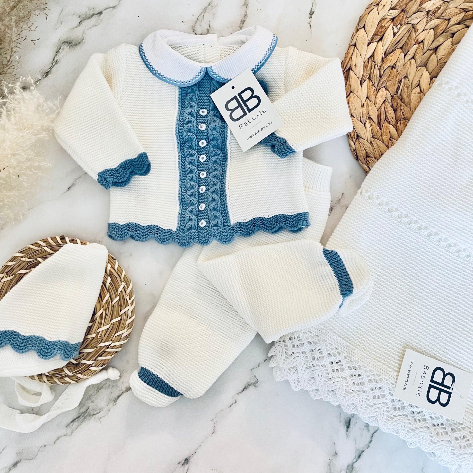 Baby Boy Knitted Luxury Box | SUANCE W-COBALTO SET Baboxie 