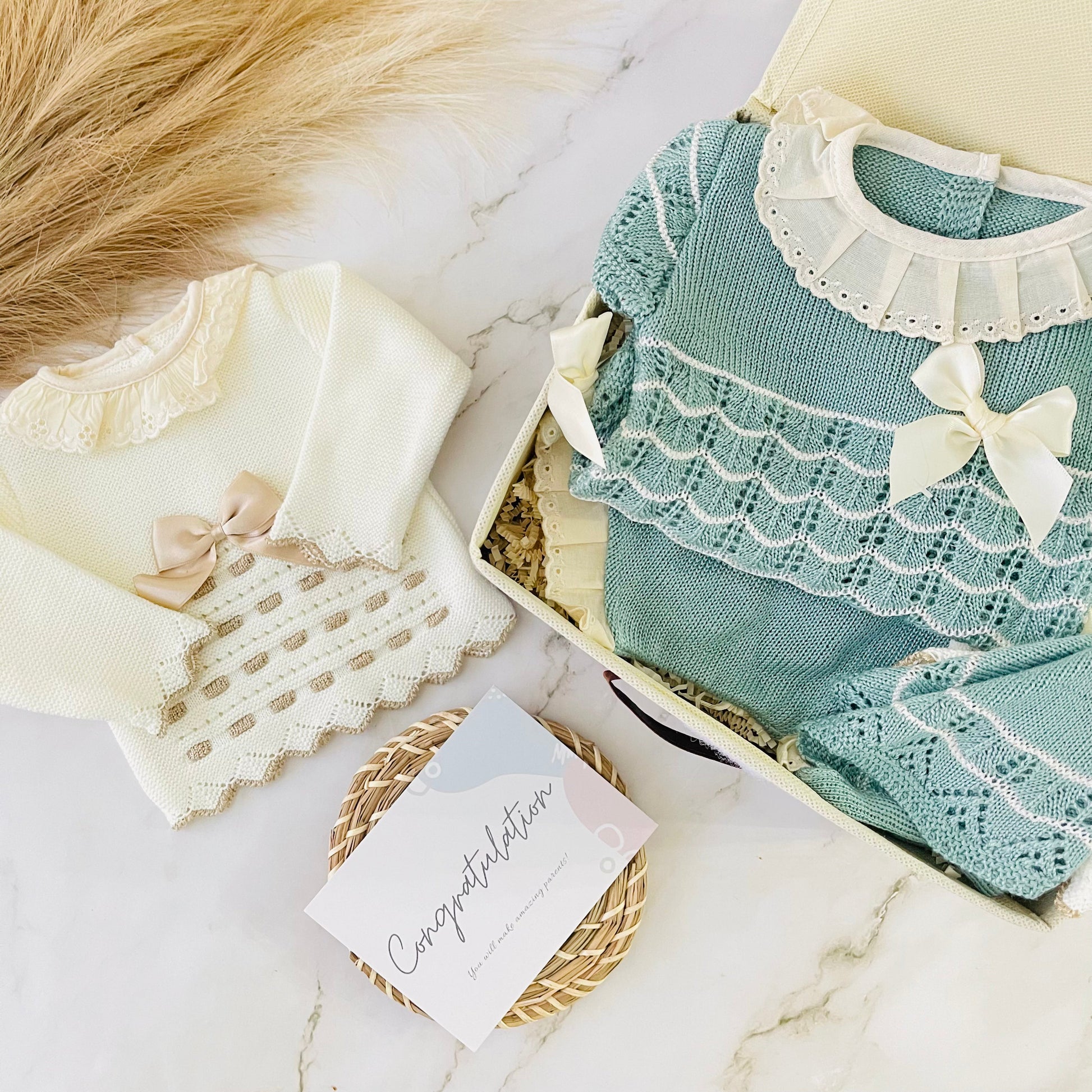 Baby Girl Knitted Set Luxury Box | ANTONELLA Luxury box 2 set Baboxie 