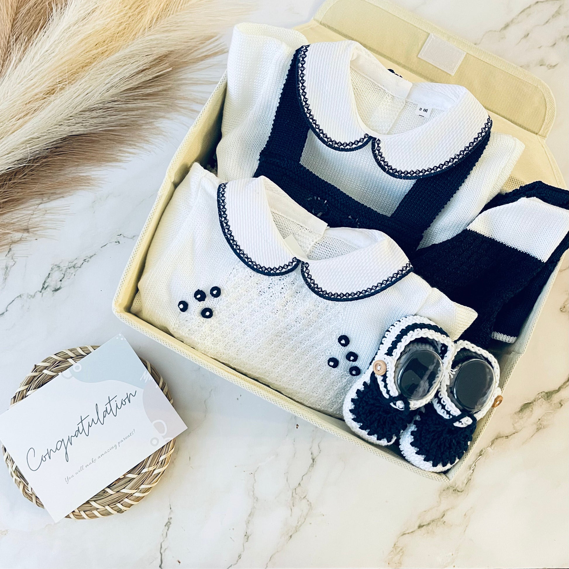 Baby Boy Knitted Set Luxury Box | MARINE Luxury box 2 set Baboxie 