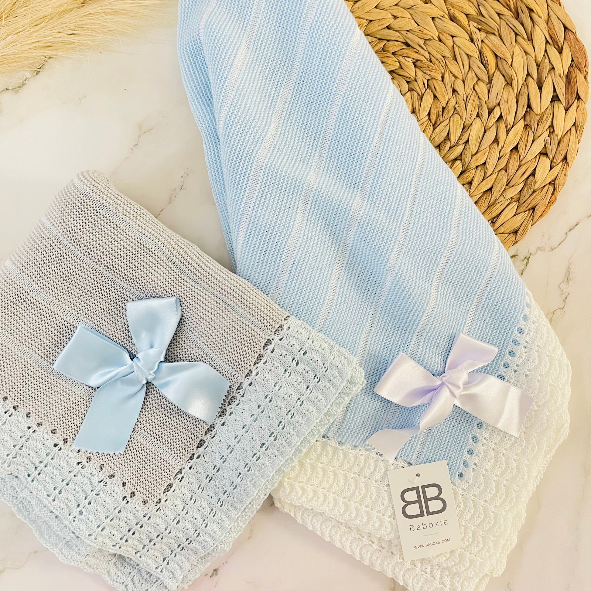 BELLE GRAY BLUE | BB Knitted Blanket Baboxie 